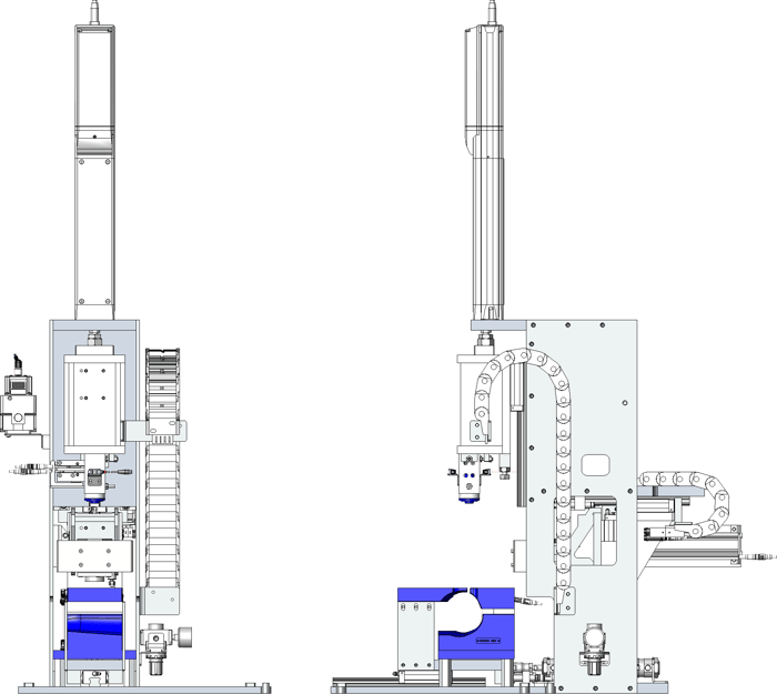 Modular Hot Plate Welder - Front and Side View